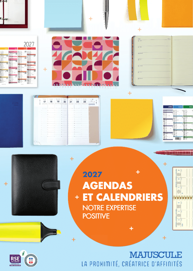 Agendas 2027 Couverture catalogue Agendas 2026 MAJUSCULE